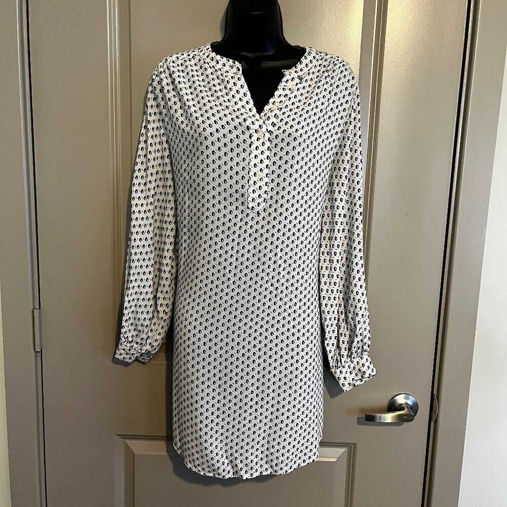Women's H&M Black & White LS Dress, Size‎ 12